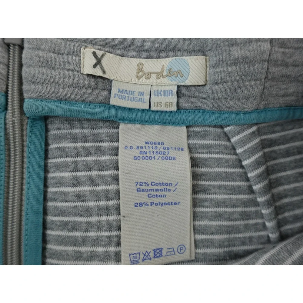Boden Ribbed Textured A Line Skirt Gray US 6R‎ 72% Cotton